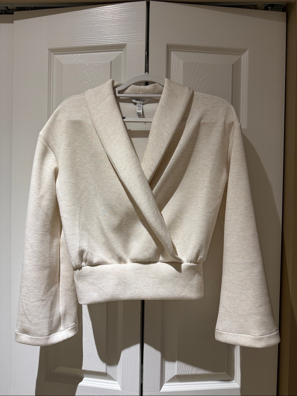 Spanx Air Essential Cream Shawl Collar pullover